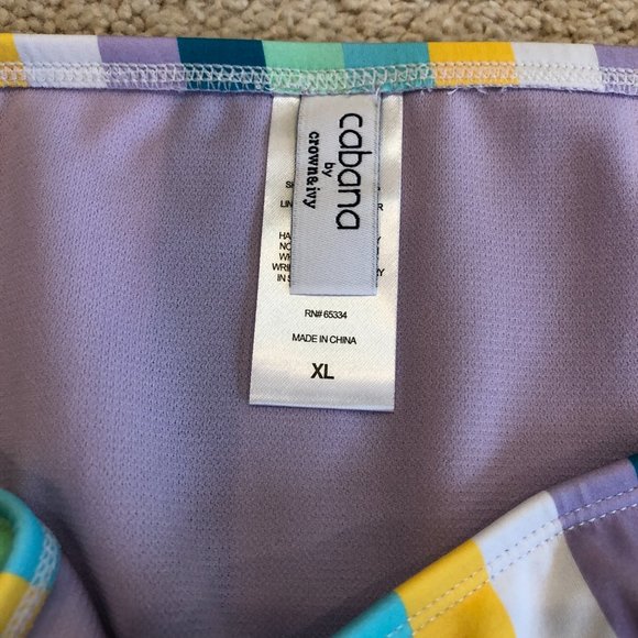 CABANA BY CROWN & IVY MULTI-COLOR FULL COVERAGE BIKINI BOTTOMS SIZE XLARGE - Picture 3 of 9